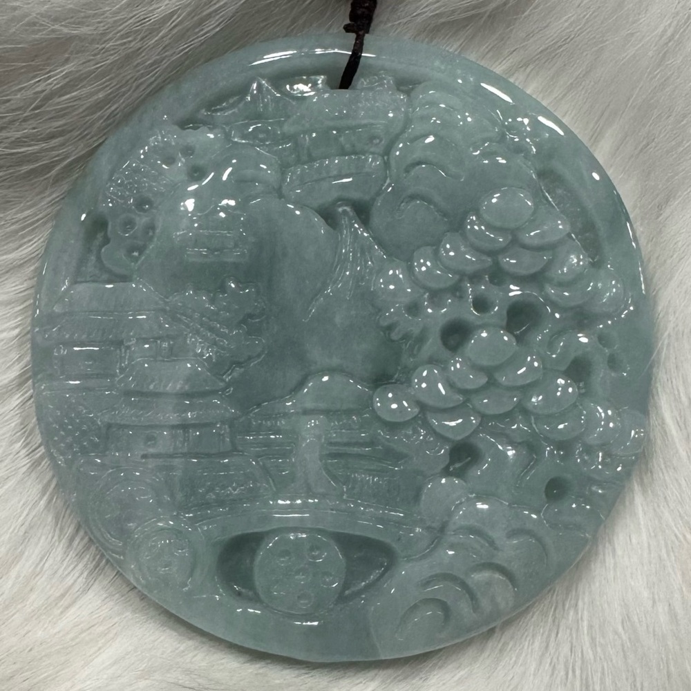Carved Jade Stone Medallion